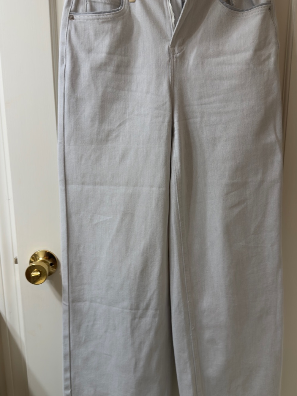 Brunello Cucinelli Light Gray Wide-Leg Jeans